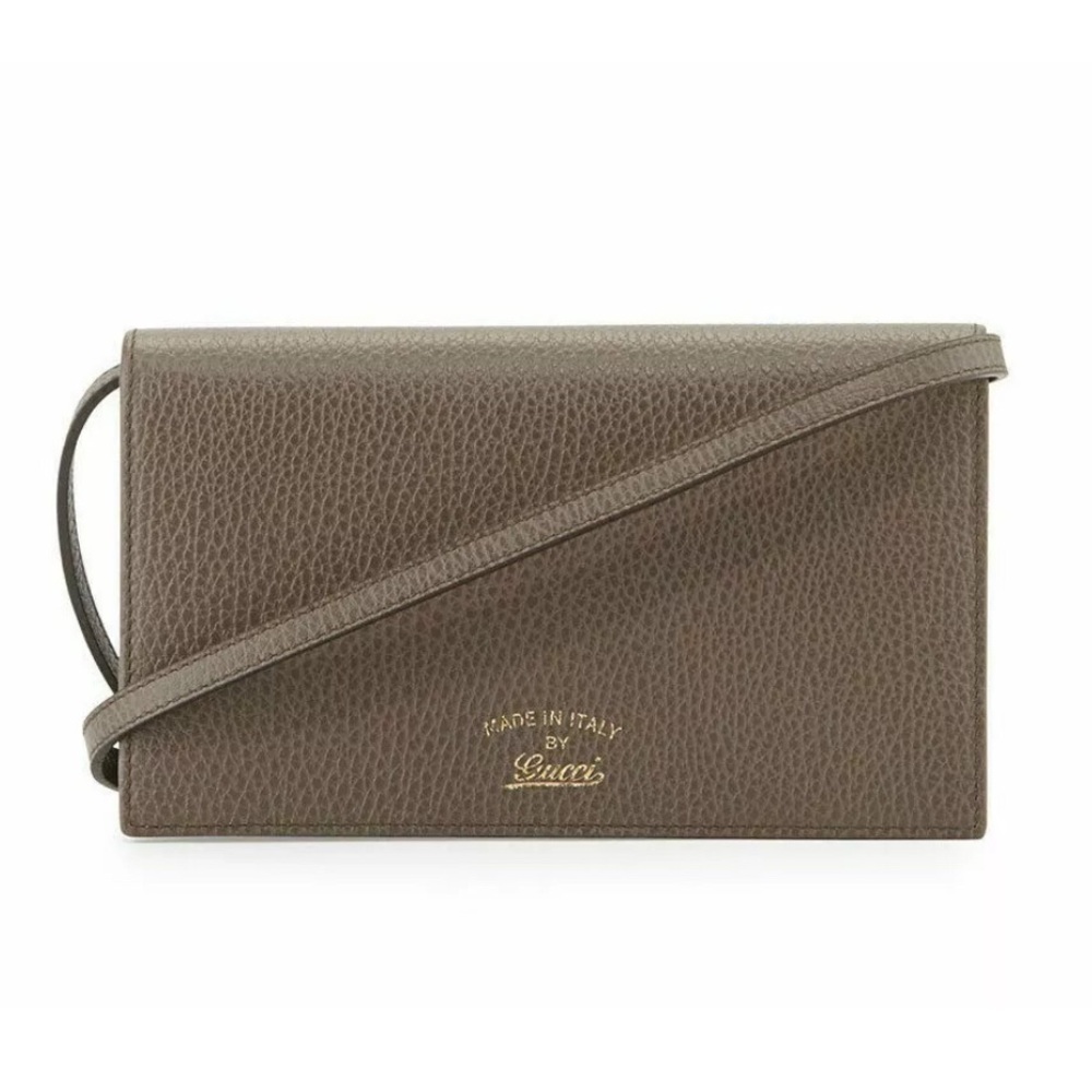 GUCCI Swing Leather Wallet with Strap